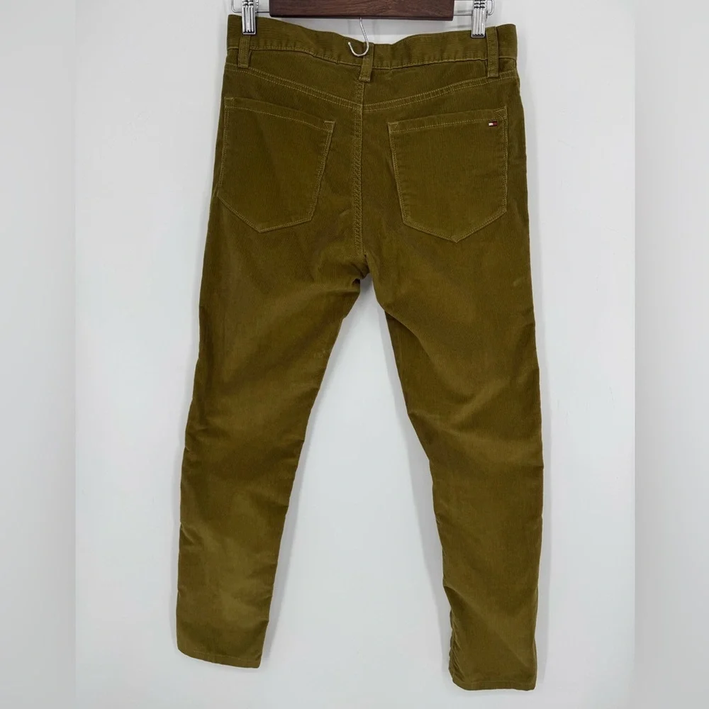 Tommy Hilfiger Men's Green Corduroy Flag Logo Slim Fit Pants Size 28/30